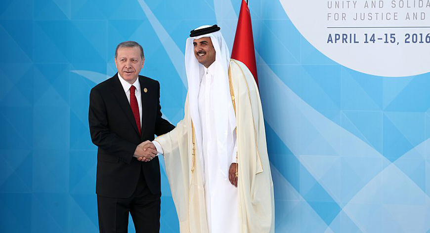 Recep Tayyip Erdogan y Sheij Tamim bin Hamad al Thani