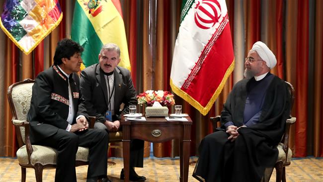 Evo Morales y Hassan Rohani