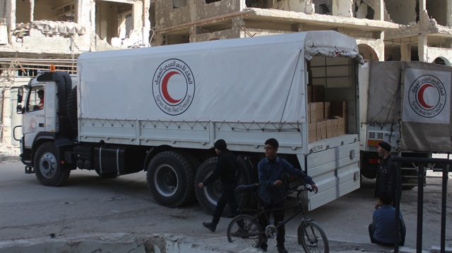 Un camión con ayuda humanitaria en Siria