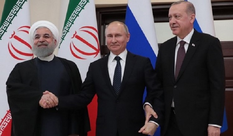 Cumbre de Sochi entre el presidente de Irán, Hassan Rohani, de Rusia, Vladimir Putin, y de Turquía, Recep Tayyip Erdogan