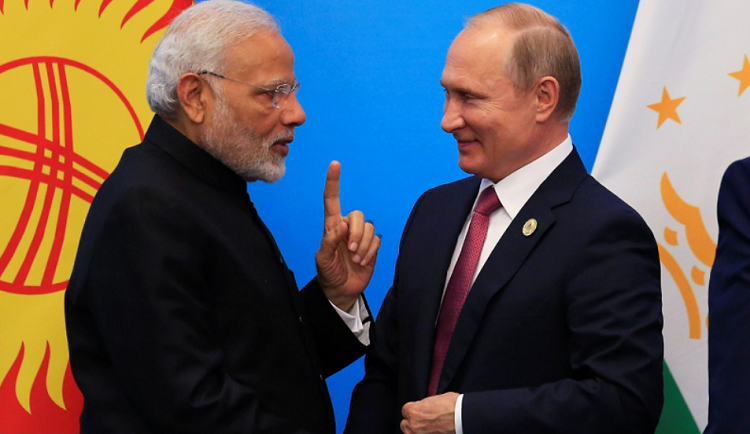 El primer ministro indio, Narendra Modi, y el presidente ruso, Vladimir Putin