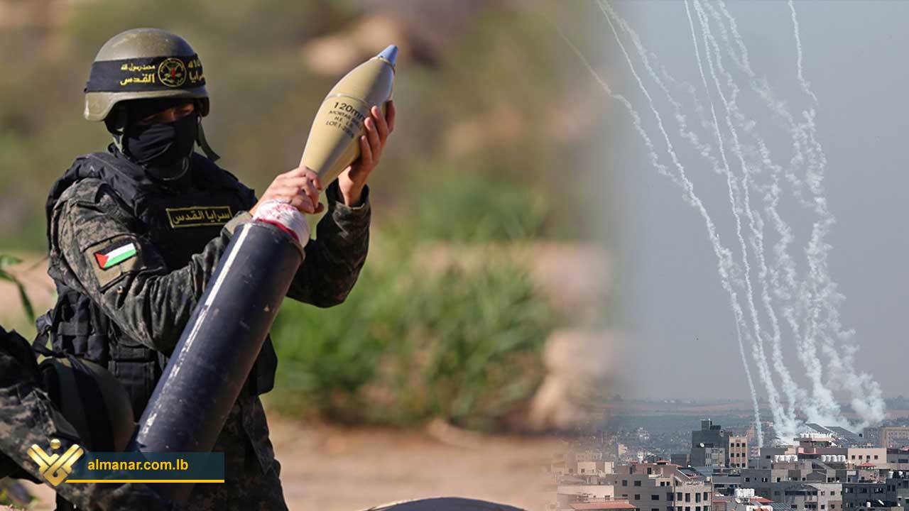 Combatiente del Yihad Islámico con un mortero