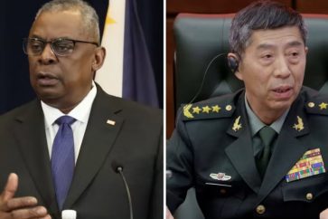 Li Shangfu y Lloyd Austin