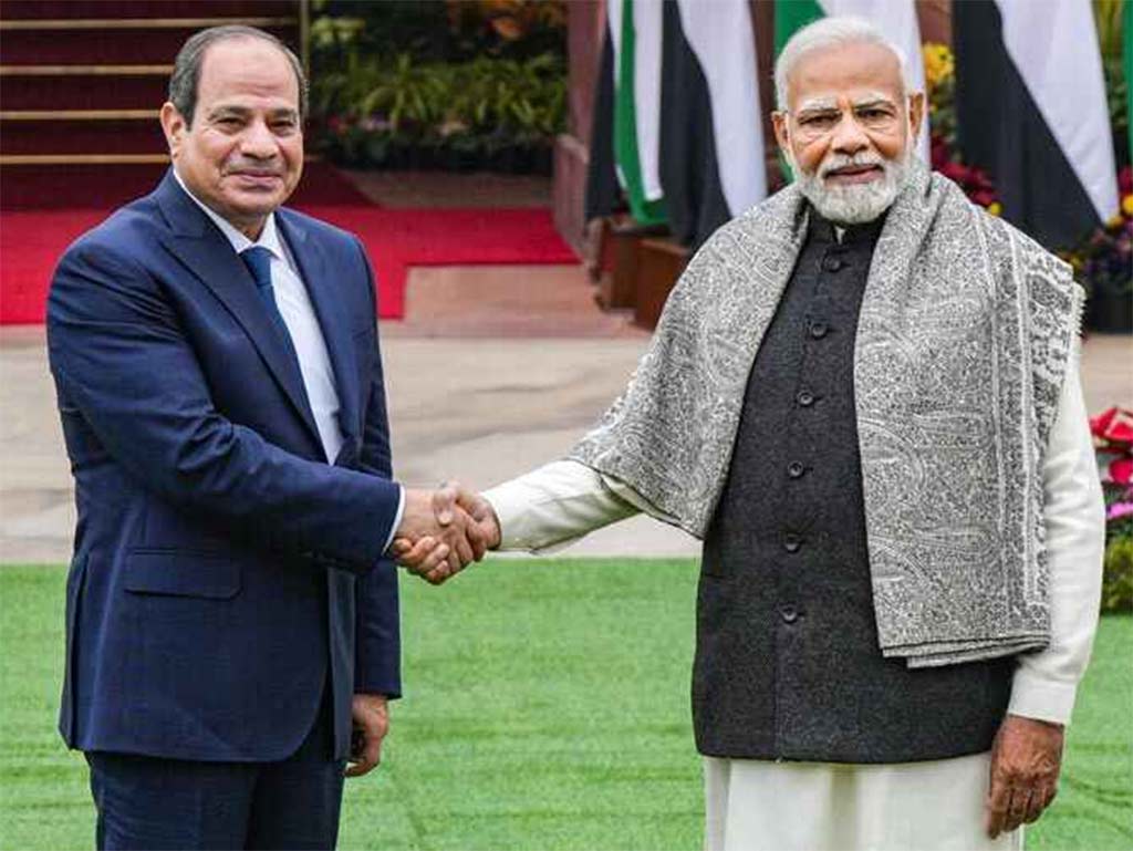 El presidente egipcio, Abdel Fattah El-Sissi, y el primer ministro indio, Narendra Modi