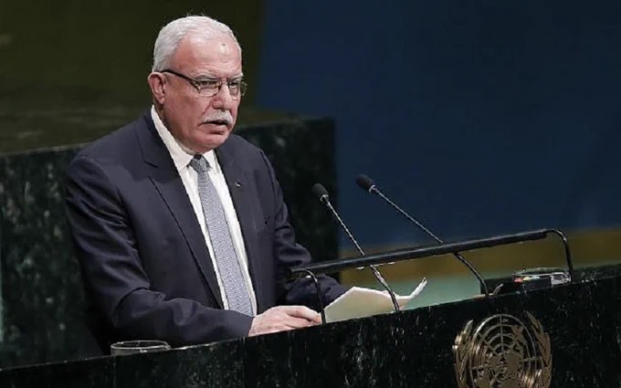 El canciller palestino, Riyad al-Maliki