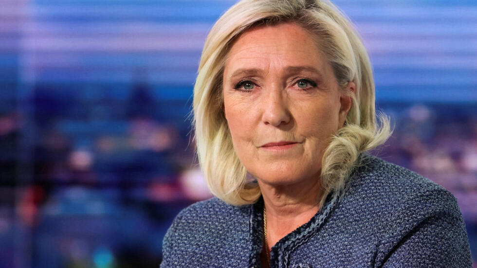 Marine Le Pen, líder del partido de extrema derecha francés Agrupación Nacional (RN)