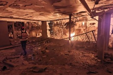 Escenas de destrucción en Bat Yam al sur de Tel Aviv