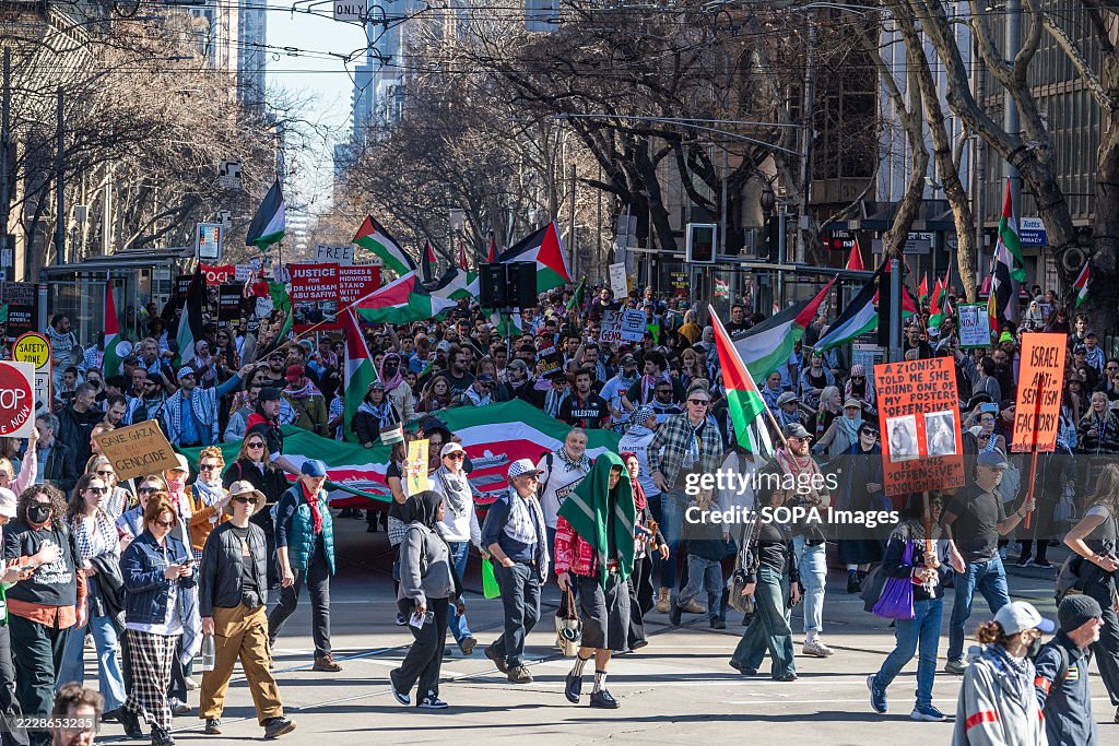 Manifestación en Melbourne (Australia) por Gaza
