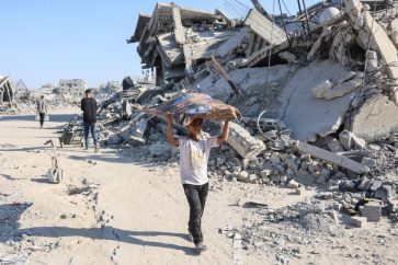 Destrucción en el barrio de Al-Tuffah, en la Ciudad de Gaza